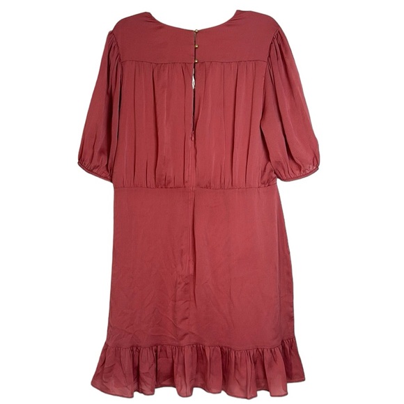 Express Ruffle Faux Wrap Dress Mauve Pink NWT - Picture 5 of 7